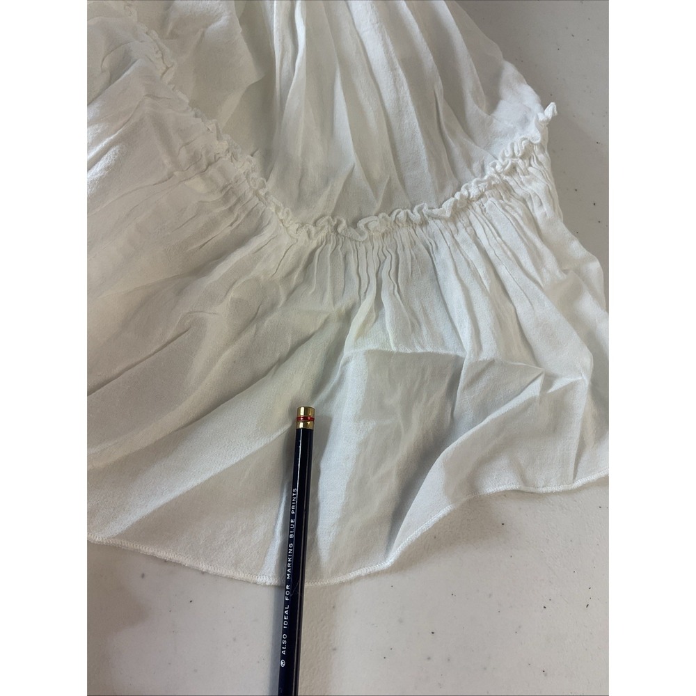 Free‎ People Maxi Skirt Ivory Tiered Gauze Coastal Langenlook Smocked Waist XS - Picture 11 of 12
